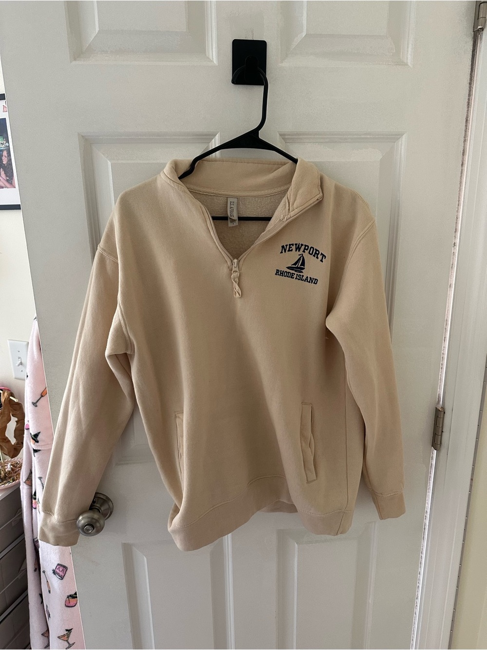 Newport Cream Quarter-Zip Pullover Sweatshirt